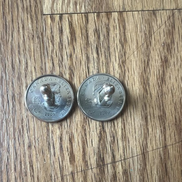 Paralympics Cuff Links Canada Quarters Coins Sledge Hockey Winter 925 Silver - Picture 2 of 10